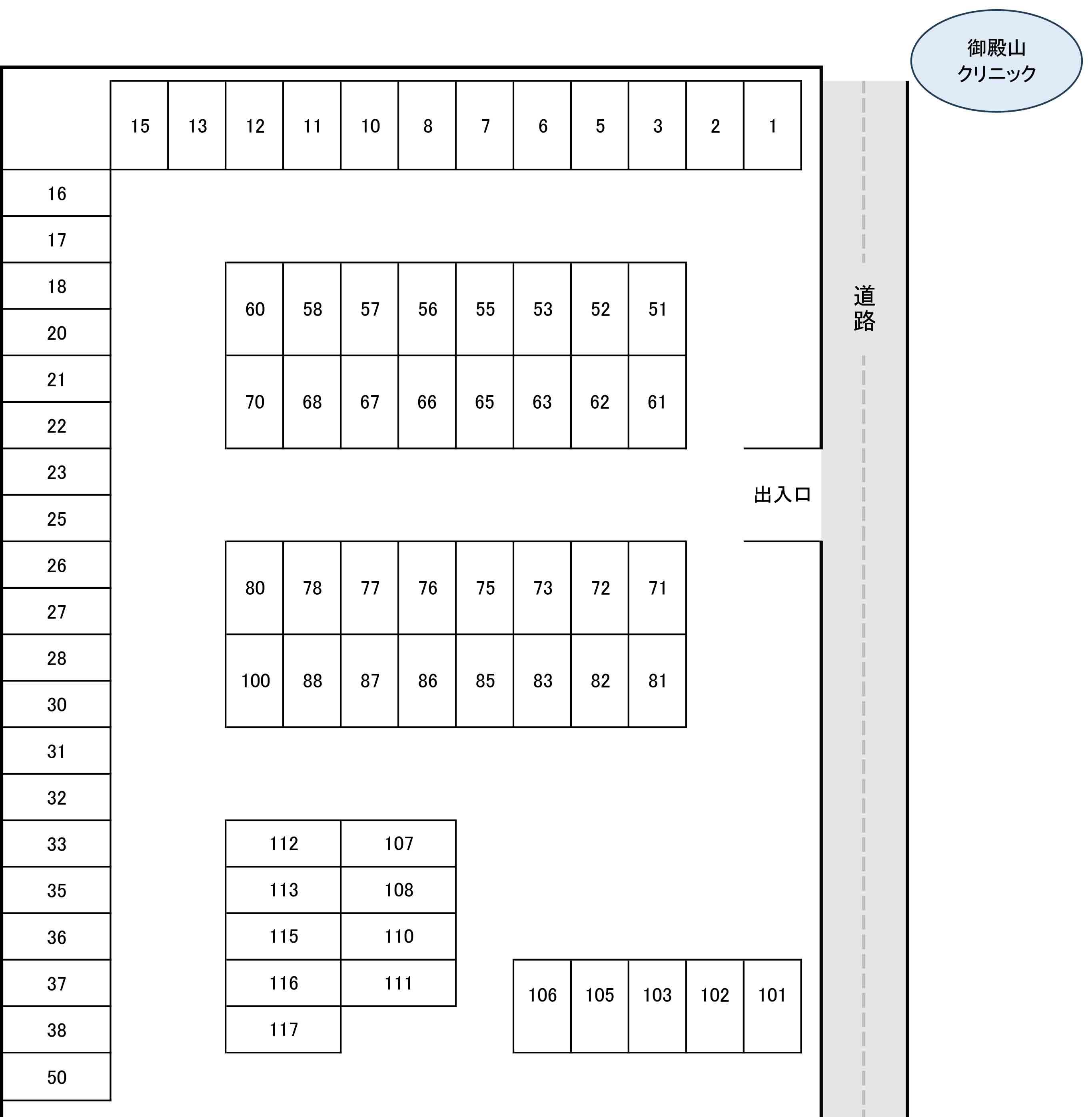 大塚パーキングの駐車配置図