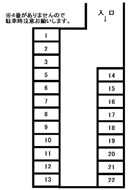 蓮河原新町駐車場の駐車配置図