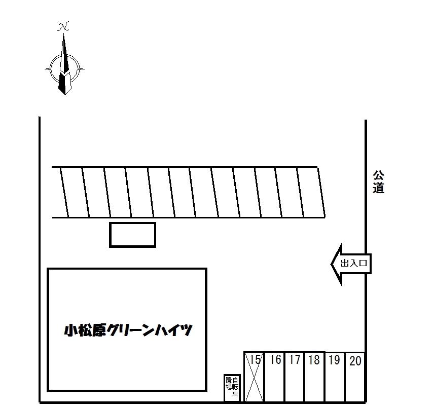 小松原グリーンハイツ駐車場の駐車配置図
