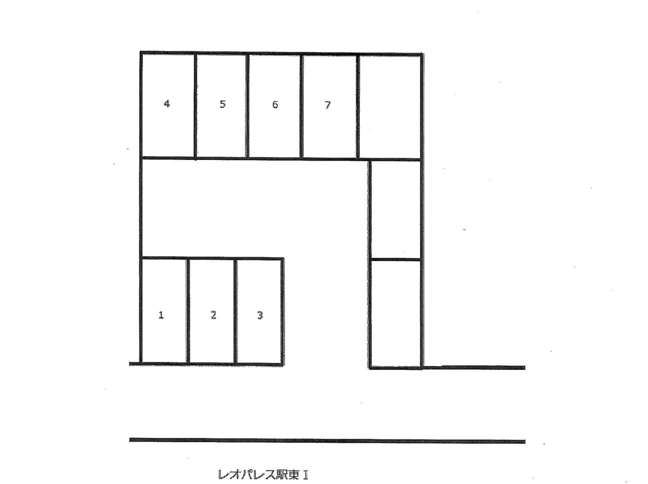 東の2駐車場の駐車配置図
