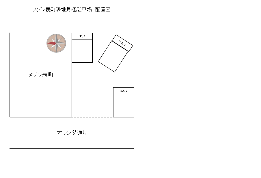表町月極駐車場の駐車配置図