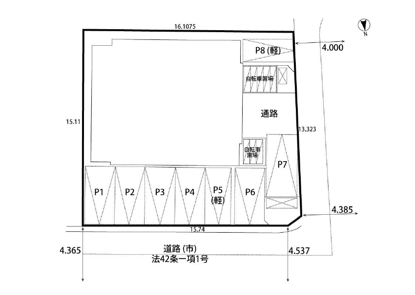 CB鳥栖アイナ 敷地内駐車場の駐車配置図