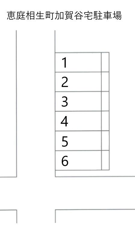 恵庭相生町加賀谷宅駐車場の駐車配置図