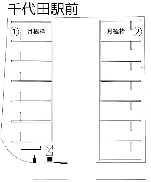 千代田駅前の駐車配置図