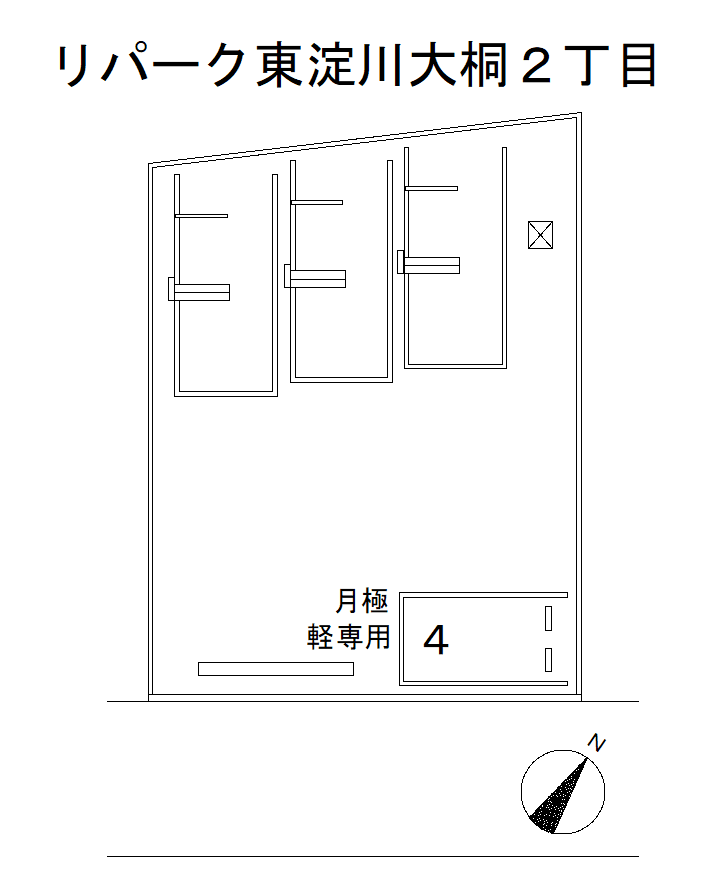 東淀川大桐2丁目の駐車配置図