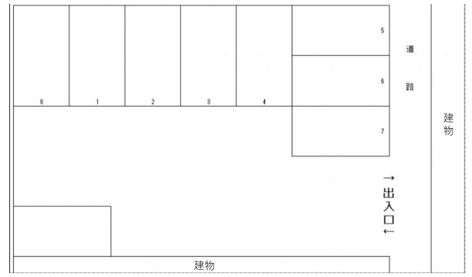 山誠第1駐車場の駐車配置図