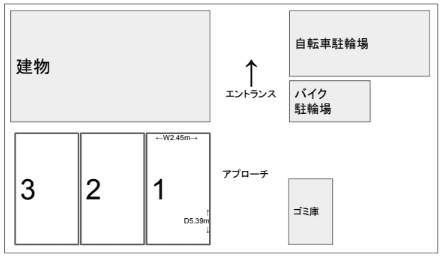 ルーエ桜川の駐車配置図