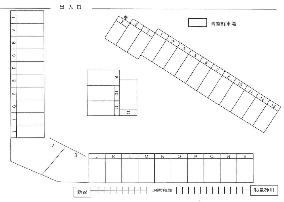 柿花昌ガレ-ジの駐車配置図