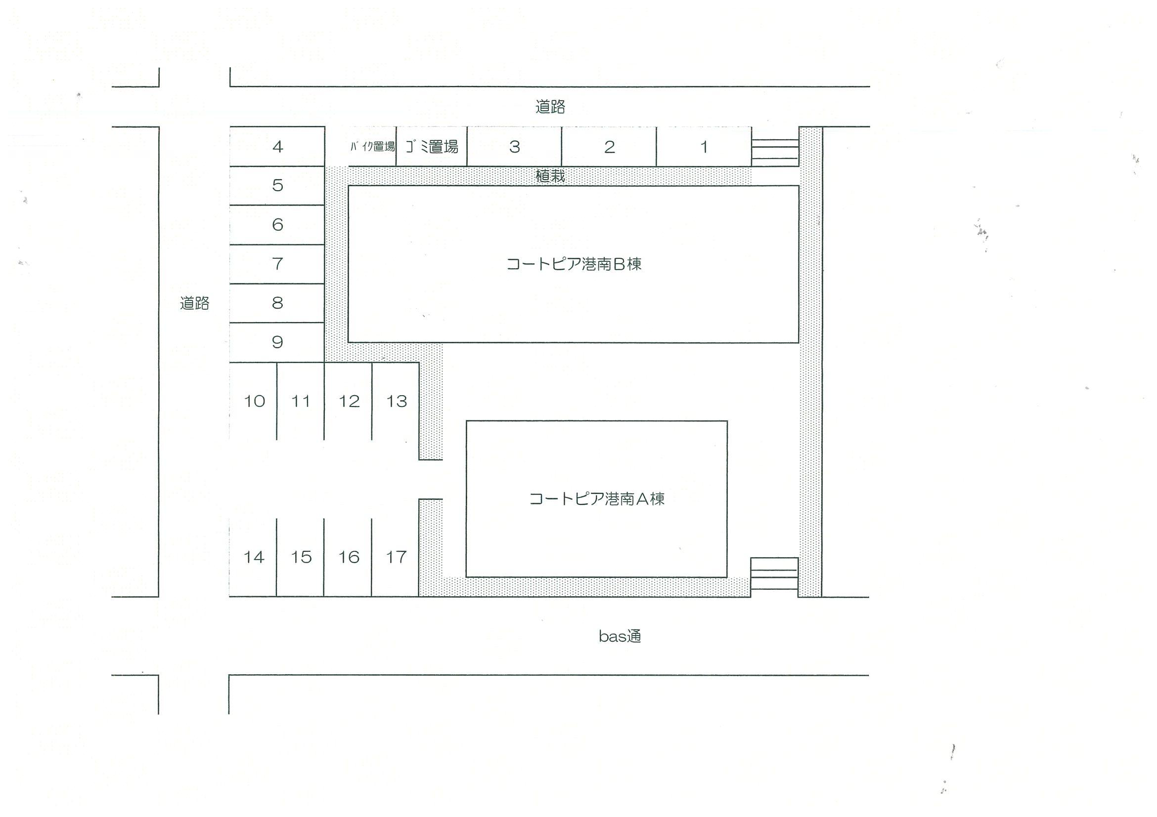 コートピア港南駐車場の駐車配置図