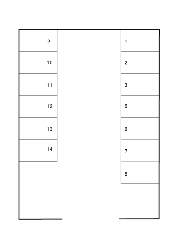 五軒家№3モータープールの駐車配置図