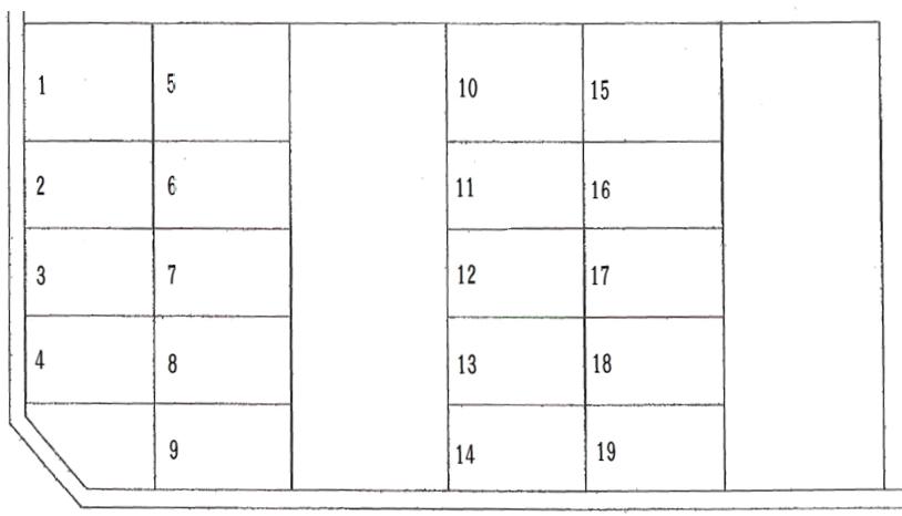 南中央1丁目パーキングの駐車配置図