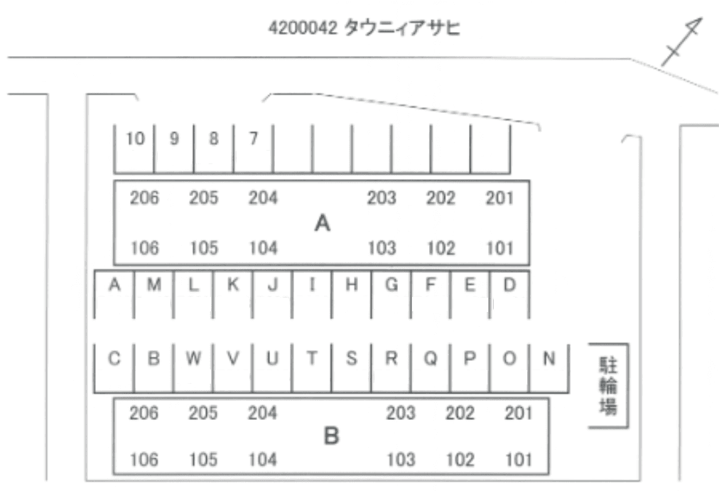 FKタウニィアサヒの駐車配置図
