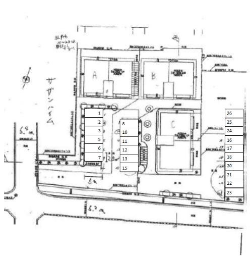 サザン・ビレッジの駐車配置図