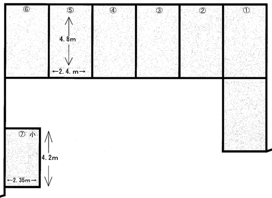 遠藤駐車場の駐車配置図