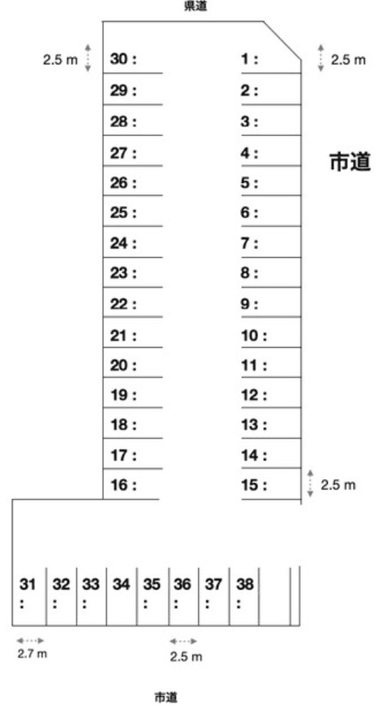 駒井2-132駐車場の駐車配置図