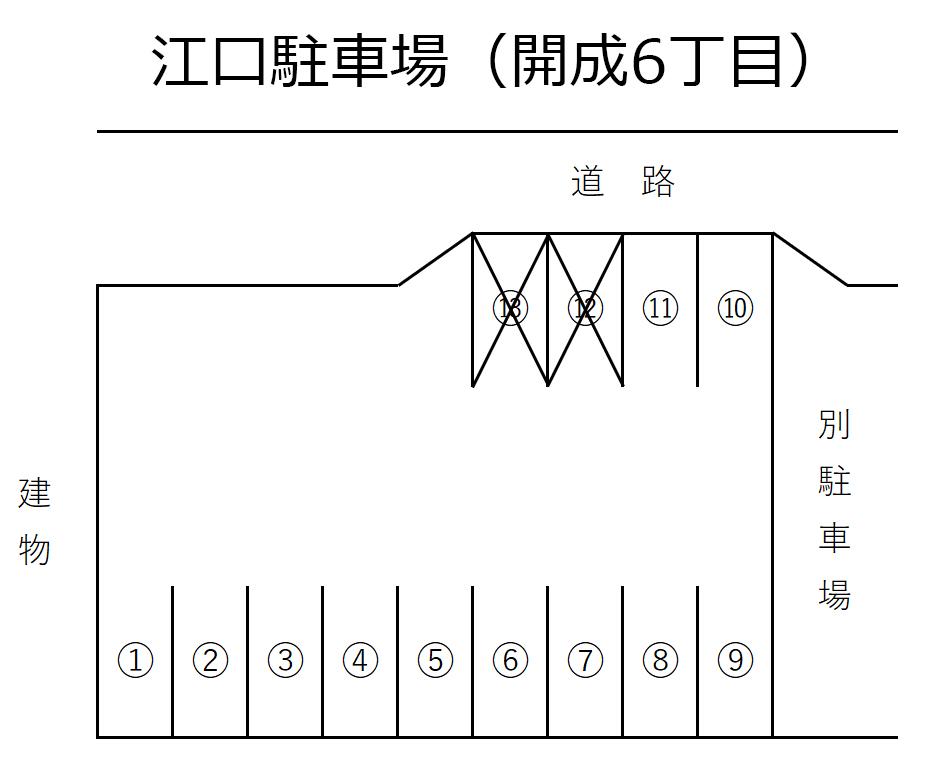 江口駐車場(開成6丁目)の駐車配置図