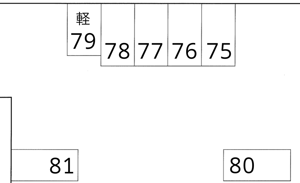 御開三丁目9番月極駐車場の駐車配置図
