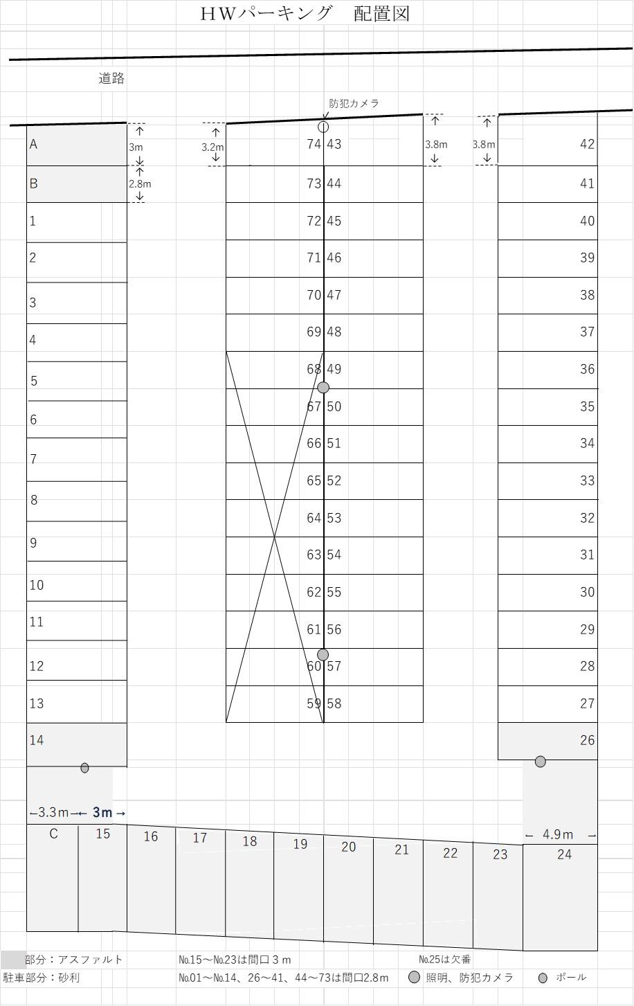 HWパーキングの駐車配置図