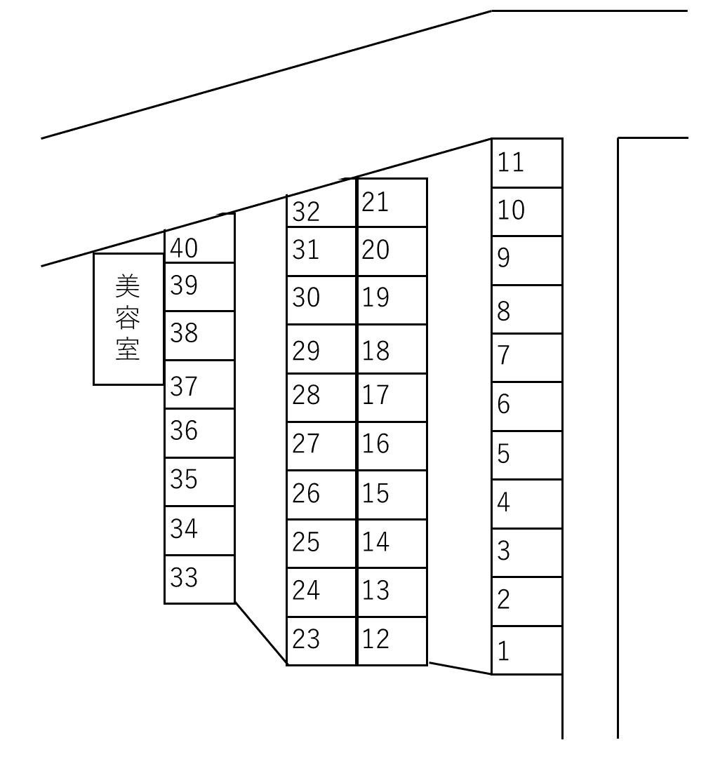 TM179 長峰小堤第1駐車場の駐車配置図
