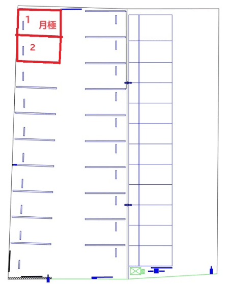 宝積寺駅前の駐車配置図