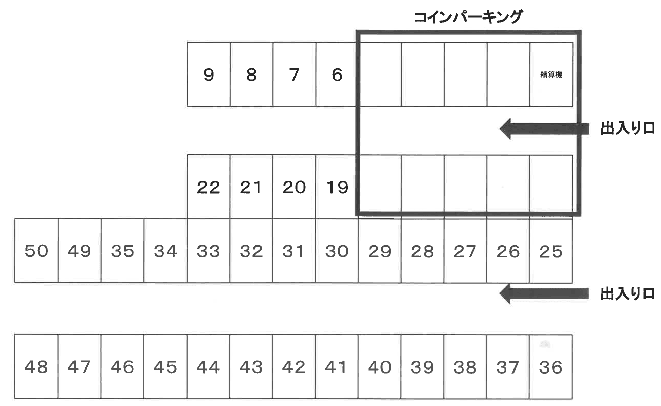 アヤベ駐車場の駐車配置図