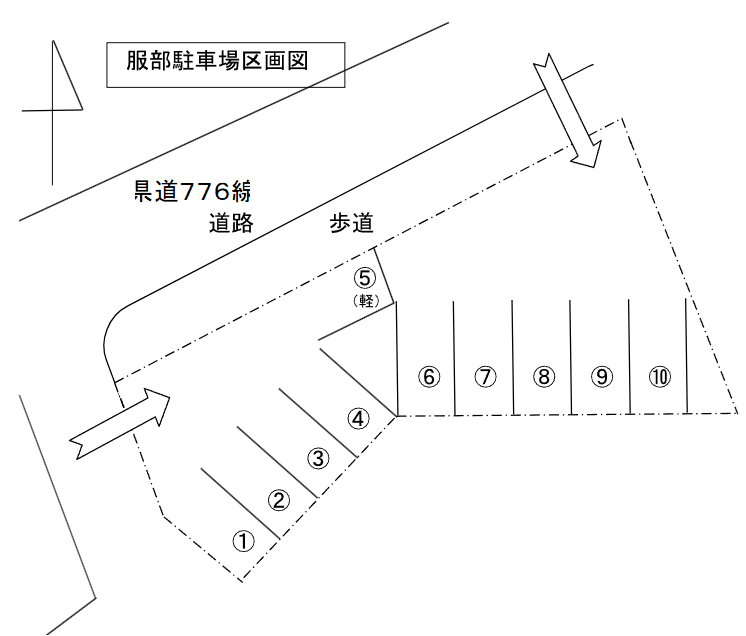 服部新町駐車場の駐車配置図