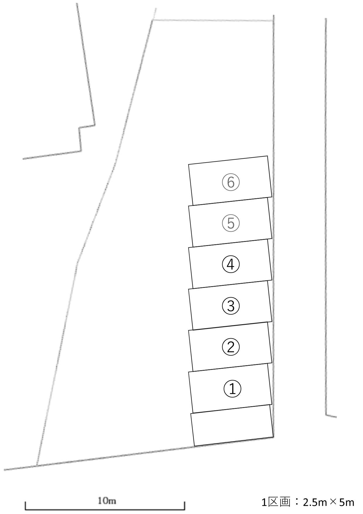 篠原町9436-1駐車場の駐車配置図