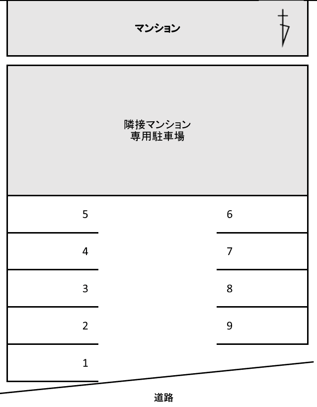 春江町境2201パーキングの駐車配置図