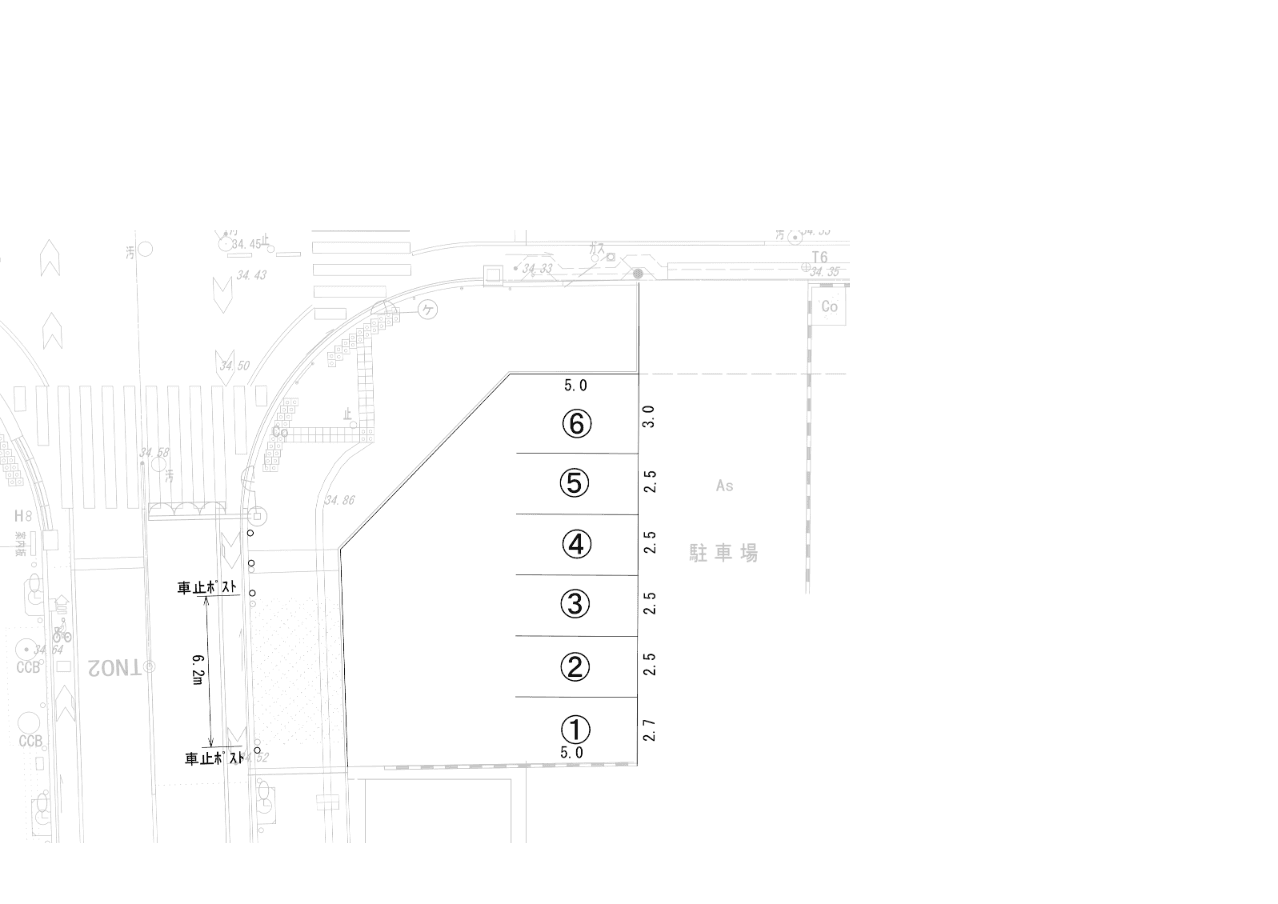 豊田市 元城町1丁目駐車場の駐車配置図