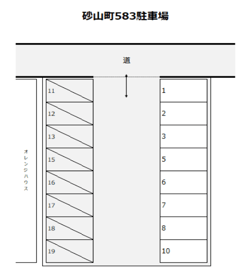 砂山町583駐車場の駐車配置図