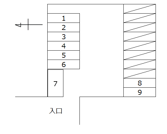 ハイムJ&K駐車場の駐車配置図