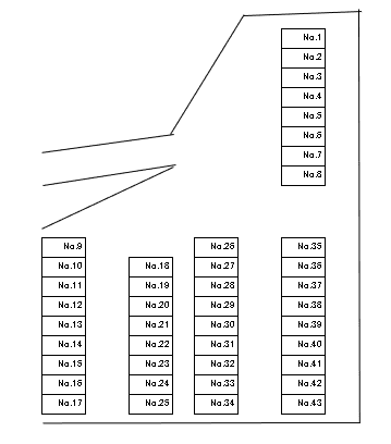 原市 石井駐車場の駐車配置図