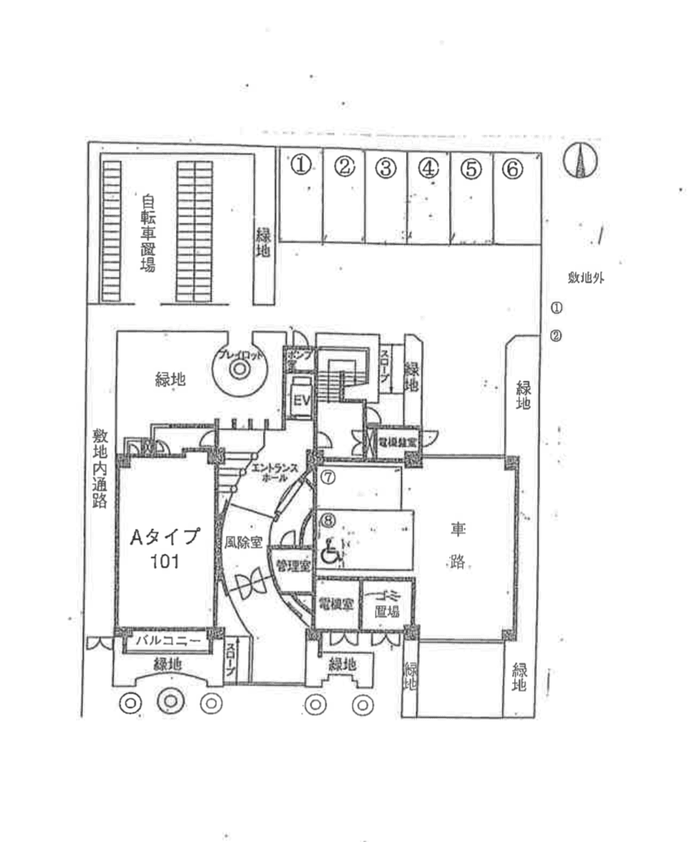 サンドリヨン駐車場の駐車配置図