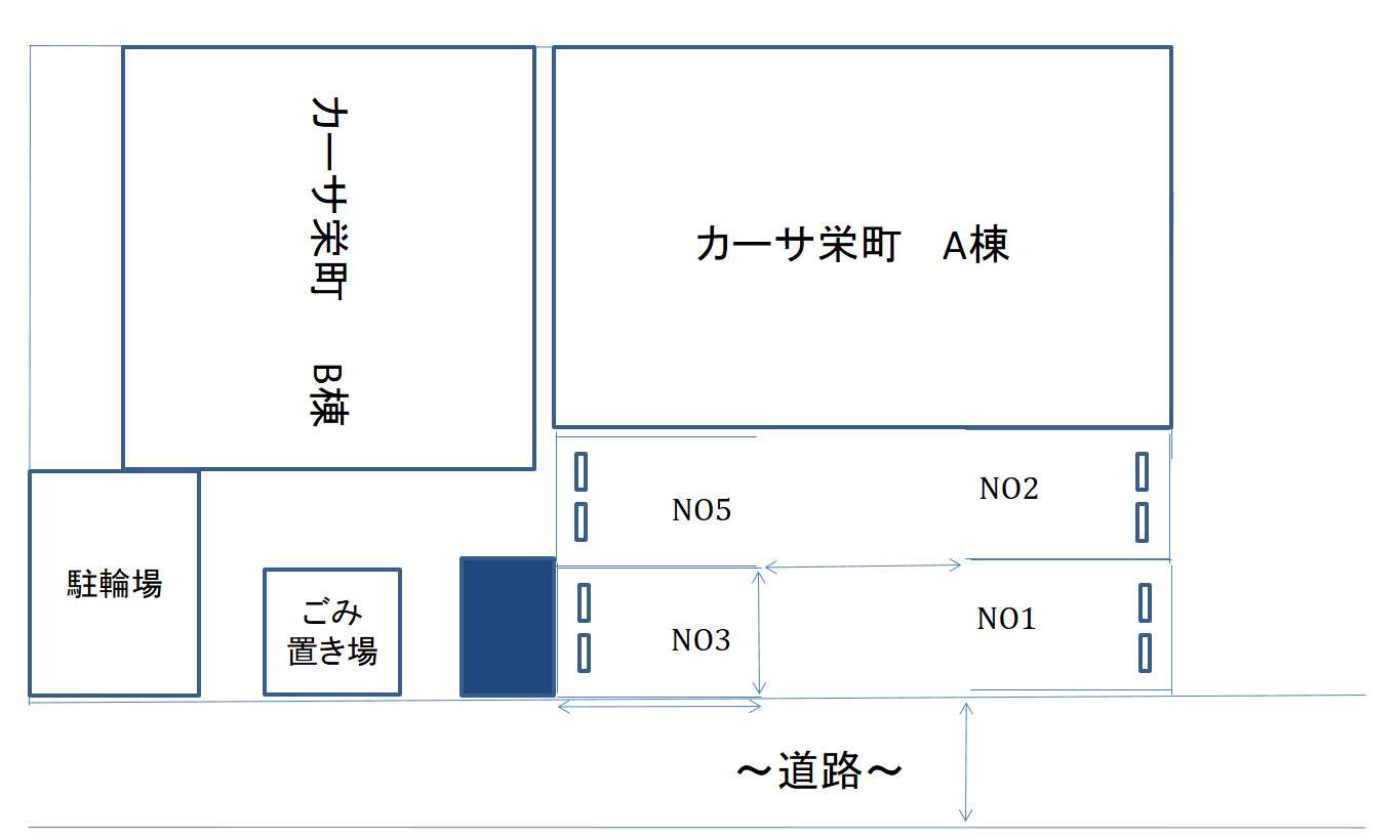 カーサ栄町の駐車配置図