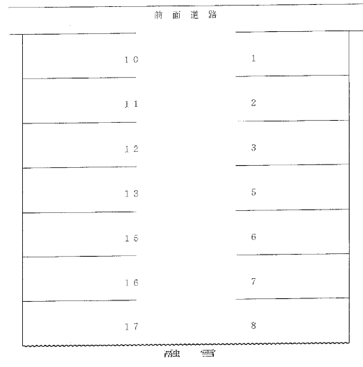 國枝パーキングの駐車配置図