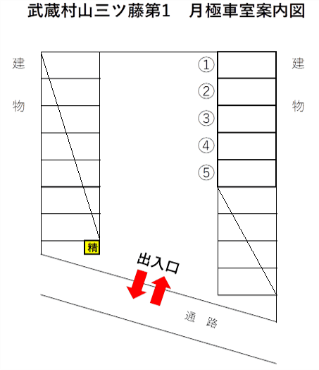 武蔵村山三ツ藤第1の駐車配置図