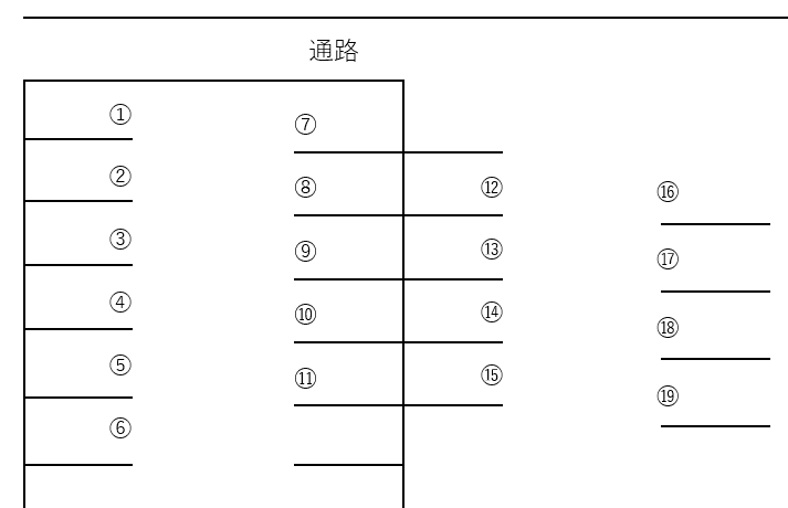 ナカチパーキングの駐車配置図