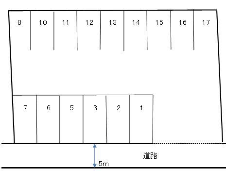 錦見第1駐車場の駐車配置図