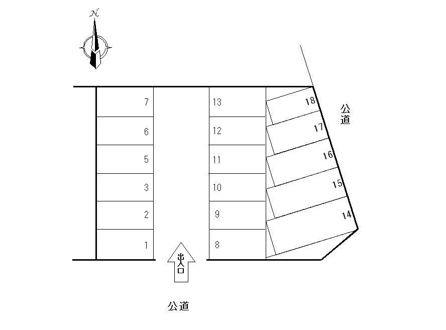 新井第一駐車場の駐車配置図