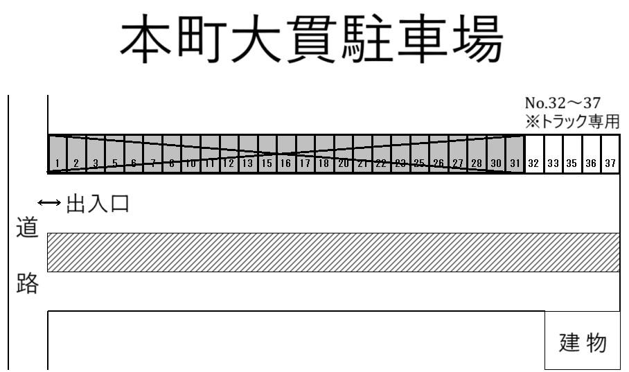 本町大貫駐車場の駐車配置図