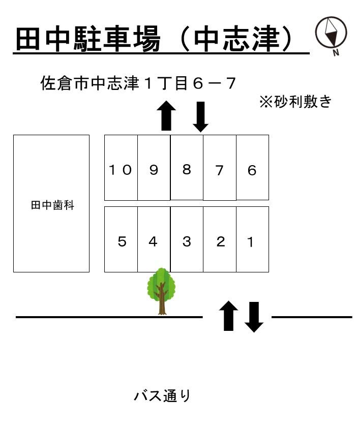 田中駐車場(中志津)の駐車配置図