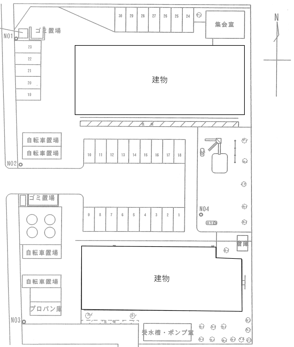 伊奈駐車場の駐車配置図