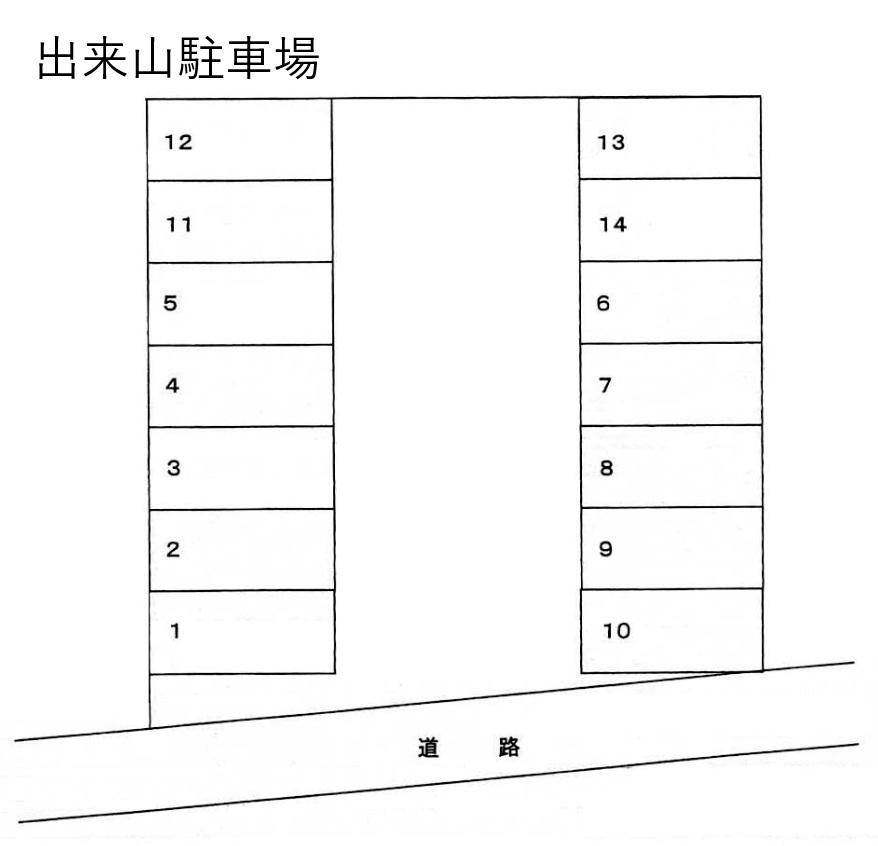 出来山駐車場の駐車配置図