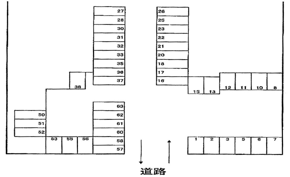 春の町3丁目パーキングの駐車配置図