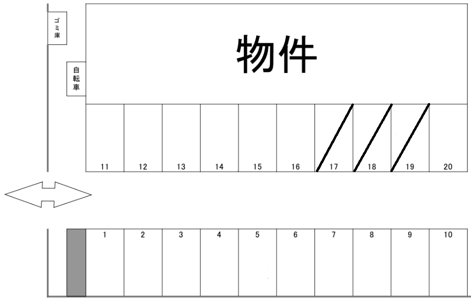 パリオ仁保の駐車配置図