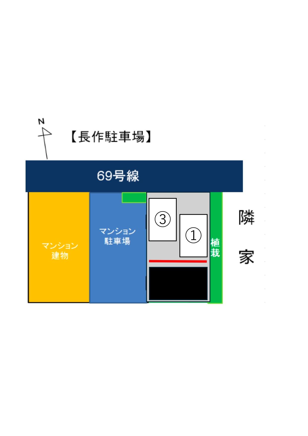 長作駐車場の駐車配置図