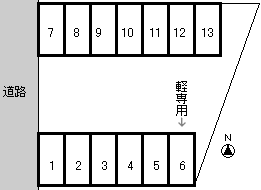 大山パーキングの駐車配置図