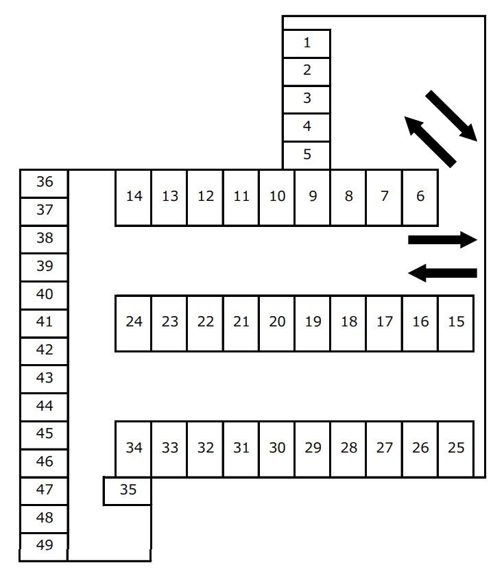 寿町(株)オリエント興産駐車場の駐車配置図