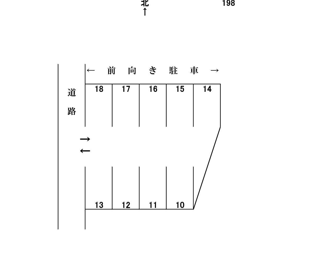岩倉-198の駐車配置図