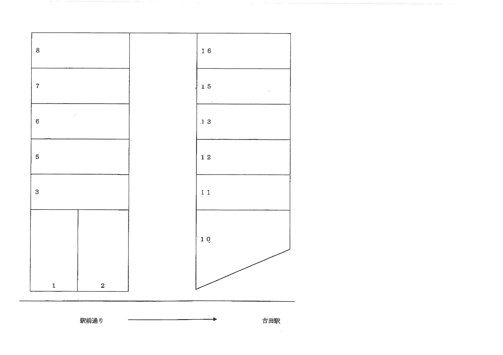 堤町藤井喜美子月極駐車場の駐車配置図